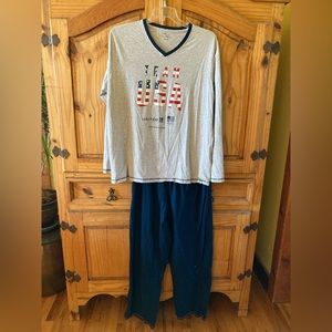 Men Polaris Team USA Gray red white blue 2 piece pajamas size L/XL
